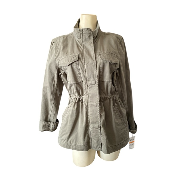 Style & Co women's twill utility spring jacket in olive drab, size small - Picture 7 of 16